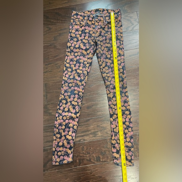 Mother Denim The Looker Cherry Pickin Red Blue Stretch Women’s Jeans Size 24 - Picture 3 of 11